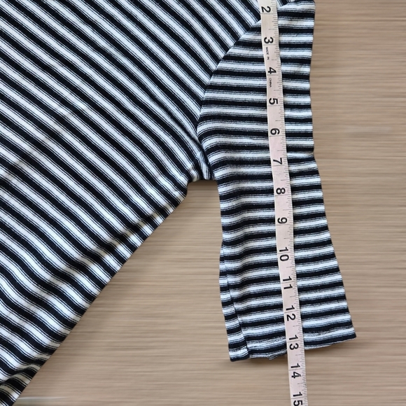 We The Free Dress Free People Striped Frenchie Tee Black and White Dress Sz SP - Picture 13 of 15